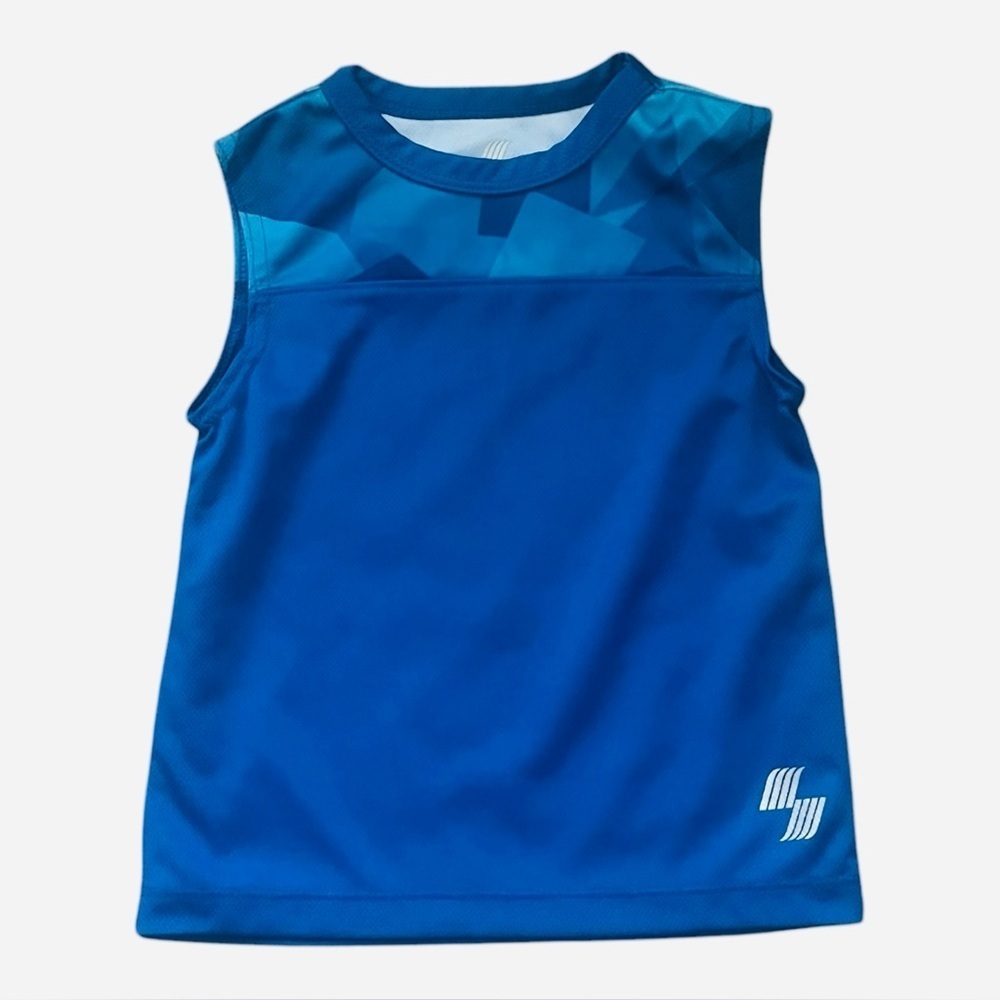 Sports casual activewear athleisure tank top boys 2T deep blue/light blue